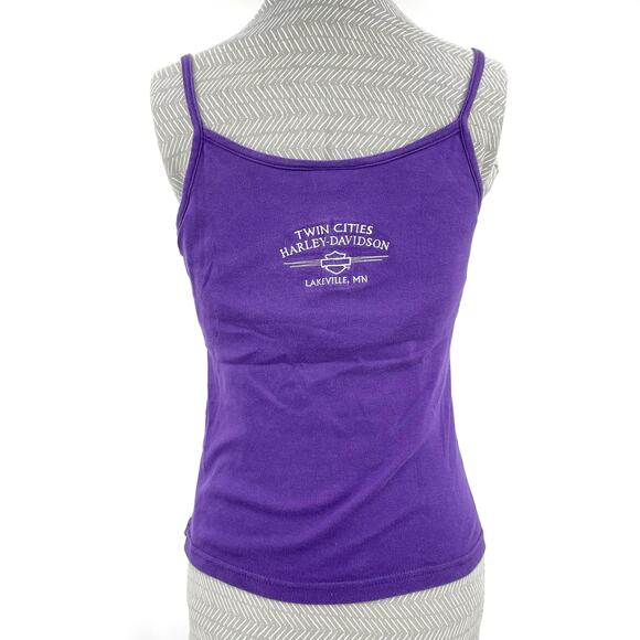 Vintage Harley-Davidson Purple Y2K Tank Top Spaghetti Strap Charm Cami Size L - Picture 5 of 11